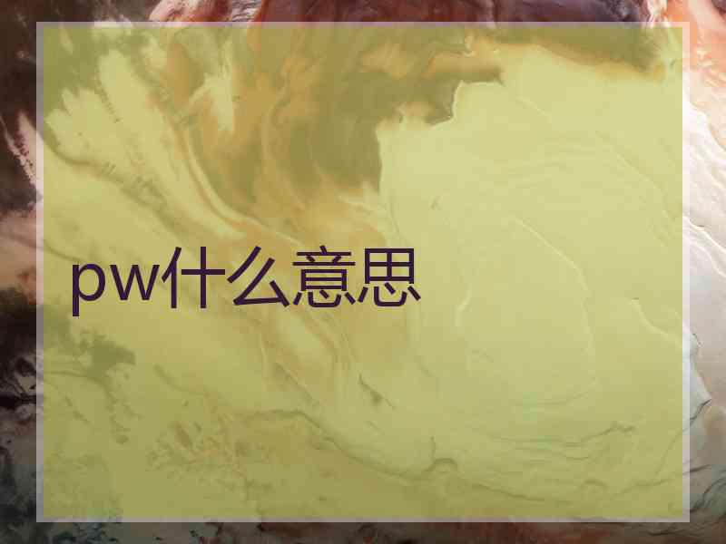 pw什么意思