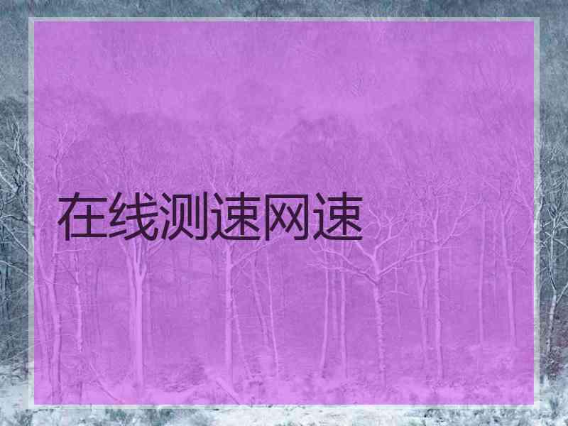 在线测速网速